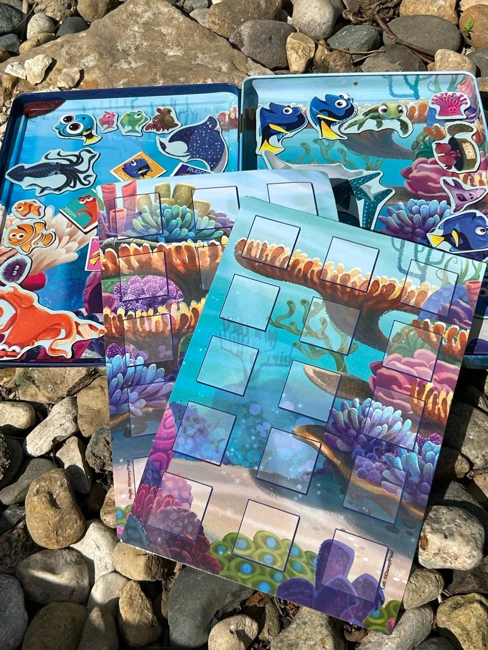 🩶5/$30 Disney Finding Dory Travel Activity Magnetic Tin & Game Card Travel Set